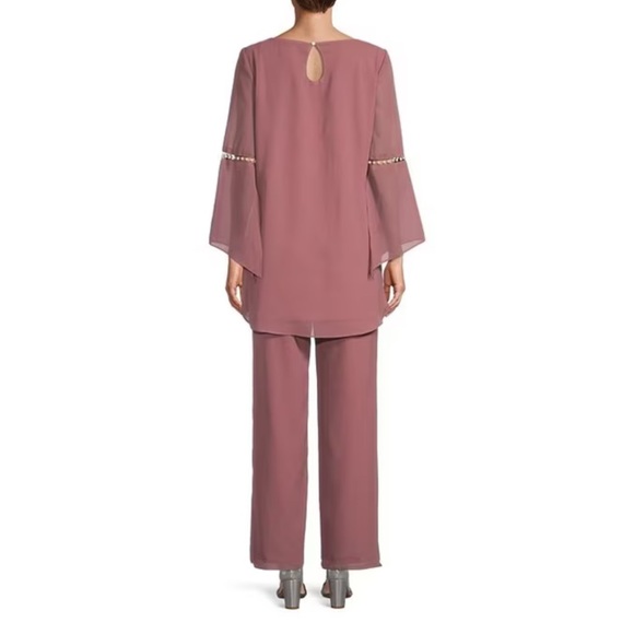 Le Bos 2-Piece Tulip Hem Front Pearl/ Keyhole Neck Pant Set/Size 18/nwt - Picture 2 of 4